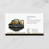 Professioneel Zwaar Materiaalbouwbedrijf Visitekaartje (Voorkant)