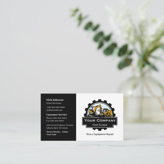Professioneel Zwaar Materiaalreparatiebedrijf Visitekaartje (Staand voorkant)