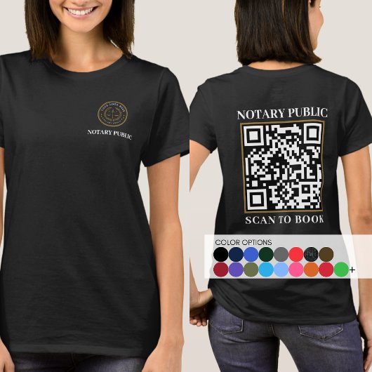 Professioneel Zwart Bedrijf QR Code Notaris Bedrij T-shirt