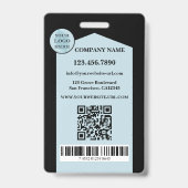 Professioneel Zwart Blauw Foto-ID Badge (Achterkant)