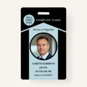 Professioneel Zwart Blauw Foto-ID Badge (Voorkant)