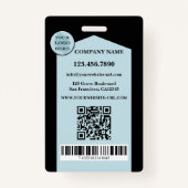 Professioneel Zwart Blauw Foto-ID Badge (Achterkant)