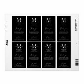 Professioneel zwart Dank u Monogramed Box Seal Etiket (Full Sheet)