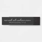 Professioneel Zwart Deurteken Lange Naam Deurbordje (Voorkant)