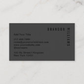 Professioneel Zwart Eenvoudig Modern Minimaal Mono Visitekaartje (Achterkant)