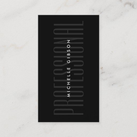 Professioneel Zwart Eenvoudige Foto Minimal Visitekaartje (Voorkant)