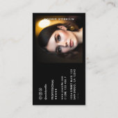 Professioneel Zwart Eenvoudige Foto Minimal Visitekaartje (Achterkant)