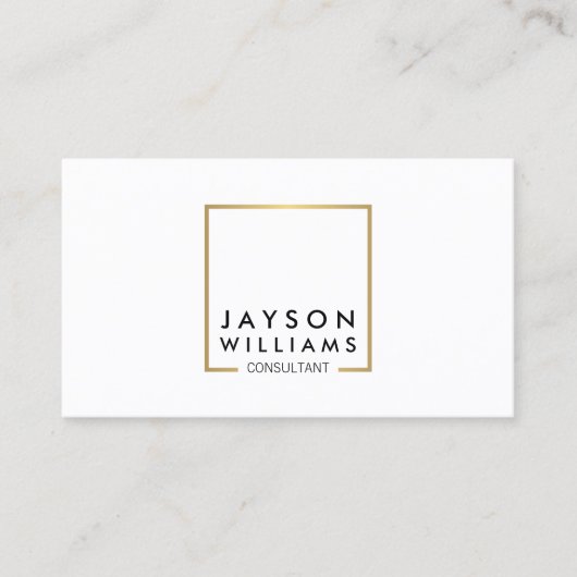 Professioneel Zwart en Faux Goud Vierkant Logo I Visitekaartje (Voorkant)