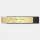 Professioneel zwart en goud handgeschreven script deurbordje (Voorkant)