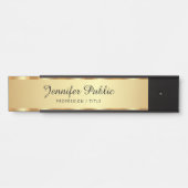 Professioneel zwart en goud typografie script deurbordje (Voorkant)