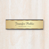 Professioneel zwart en goud typografie script deurbordje (Voorkant)