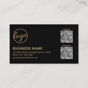 Professioneel zwart en gouden logo QR-code modern Visitekaartje
