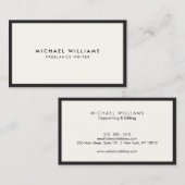 Professioneel zwart en ivoor Visitekaartje (Voorkant / Achterkant)