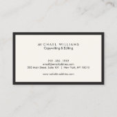 Professioneel zwart en ivoor Visitekaartje (Achterkant)