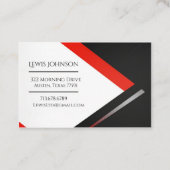 Professioneel zwart en rood, modern, bewerkbaar visitekaartje (Achterkant)