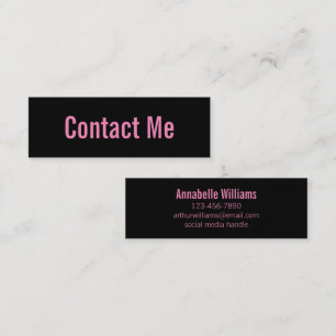 Professioneel Zwart en Roze Contact Kaart Contactkaartje