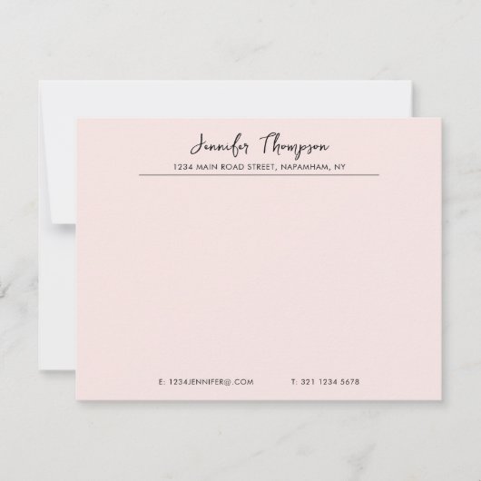 Professioneel Zwart en Roze Script Business Notitiekaartje (Voorkant)
