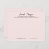 Professioneel Zwart en Roze Script Business Notitiekaartje (Voorkant / Achterkant)