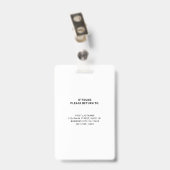 Professioneel Zwart en Wit Groot Bedrijfslogo Badge (Achterkant met clip)