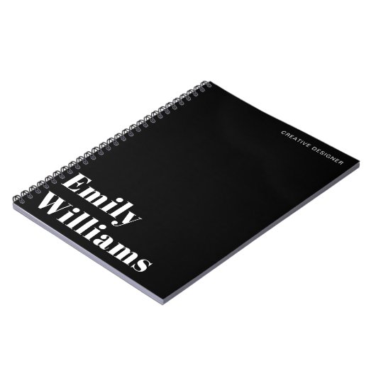 Professioneel, zwart en wit, modern notitieboek (Linkerzijde)