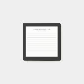 Professioneel, zwart en wit | Naam 3x3 Post-it® Notes (Voorkant)