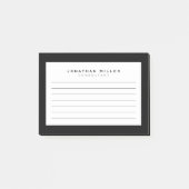 Professioneel, zwart en wit | Naam Post-it® Notes (Voorkant)