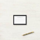 Professioneel, zwart en wit | Naam Post-it® Notes (Op bureau)