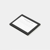 Professioneel, zwart en wit | Naam Post-it® Notes (Schuin)
