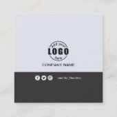 Professioneel zwart en wit voeg QR-code voor foto' Vierkante Visitekaartje (Achterkant)