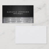 Professioneel, zwart en zilver interieur ontwerp visitekaartje (Voorkant / Achterkant)