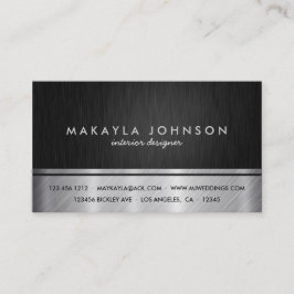 Professioneel, zwart en zilver interieur ontwerp visitekaartje