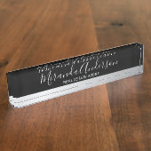 Professioneel zwart en zilver met de Naam van het  Naambordje (Zijkant)