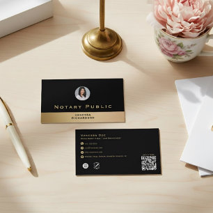 Professioneel Zwart Goud Foto Notaris Zakelijk QR Visitekaartje