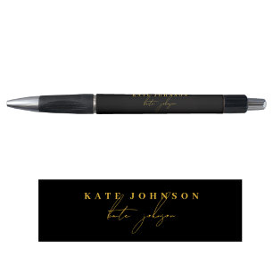 Professioneel Zwart Goud Handtekening Script Monog Pen