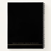 Professioneel Zwart Goud Monogram Executive Spiral Notitieboek (Achterkant)