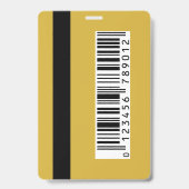 Professioneel Zwart Gouden Media Pas Foto Barcode Badge (Achterkant)