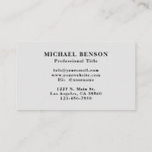 Professioneel zwart grijs grid stijlvol visitekaartje (Achterkant)