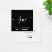 Professioneel zwart-handtekeningendiagram vierkante visitekaartjes (Bureau)