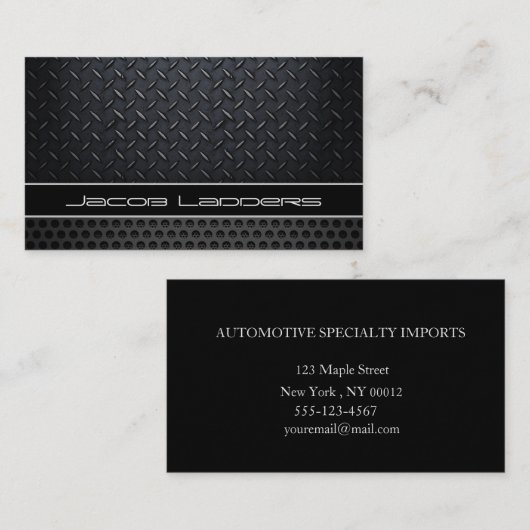 Professioneel zwart koolstofvezel - Automatisch on Visitekaartje (Voorkant / Achterkant)