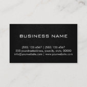 Professioneel zwart leder getextureerd monogram visitekaartje (Achterkant)