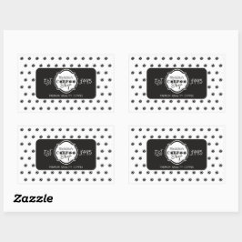 Professioneel zwart logo voor koffiezaak op maat rechthoekige sticker