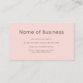 Professioneel zwart marmer en minimale blush roze visitekaartje (Achterkant)