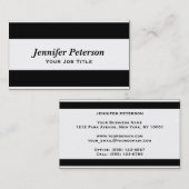 Professioneel zwart met witte strepen visitekaartje (Voorkant / Achterkant)