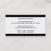 Professioneel zwart met witte strepen visitekaartje (Achterkant)