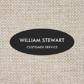 Professioneel Zwart Minimaal Ovaal Personeel Naamplaatje