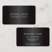Professioneel, zwart, modern geborsteld metaal visitekaartje (Voorkant / Achterkant)