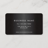 Professioneel, zwart, modern geborsteld metaal visitekaartje (Achterkant)
