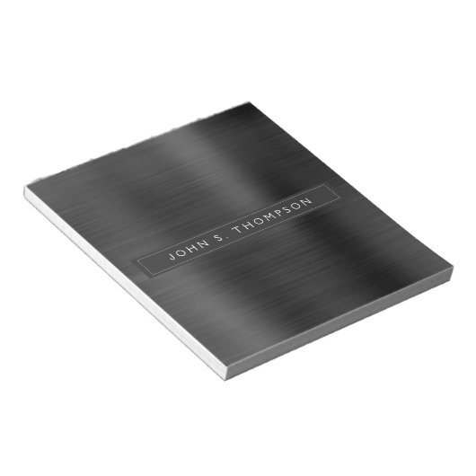 Professioneel, zwart, modern notitieblok (Schuin)