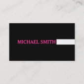 Professioneel zwart, modern, warm roze visitekaartje (Voorkant)