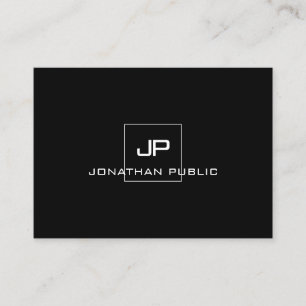 Professioneel zwart monogram wit elegant modern visitekaartje